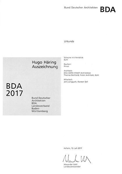 Hugo Häring Auszeichnung 2017